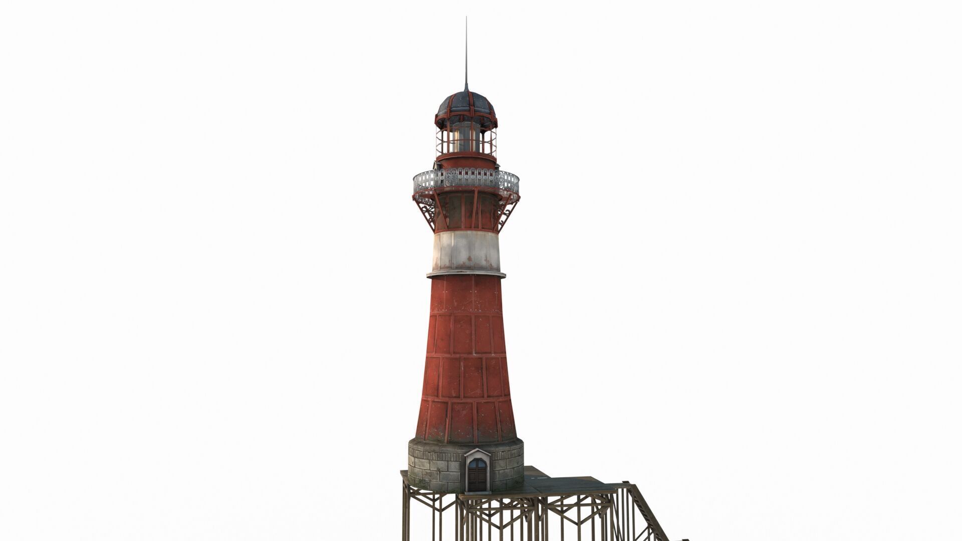 Hand drawn architectural lighthouse 3D model_3
