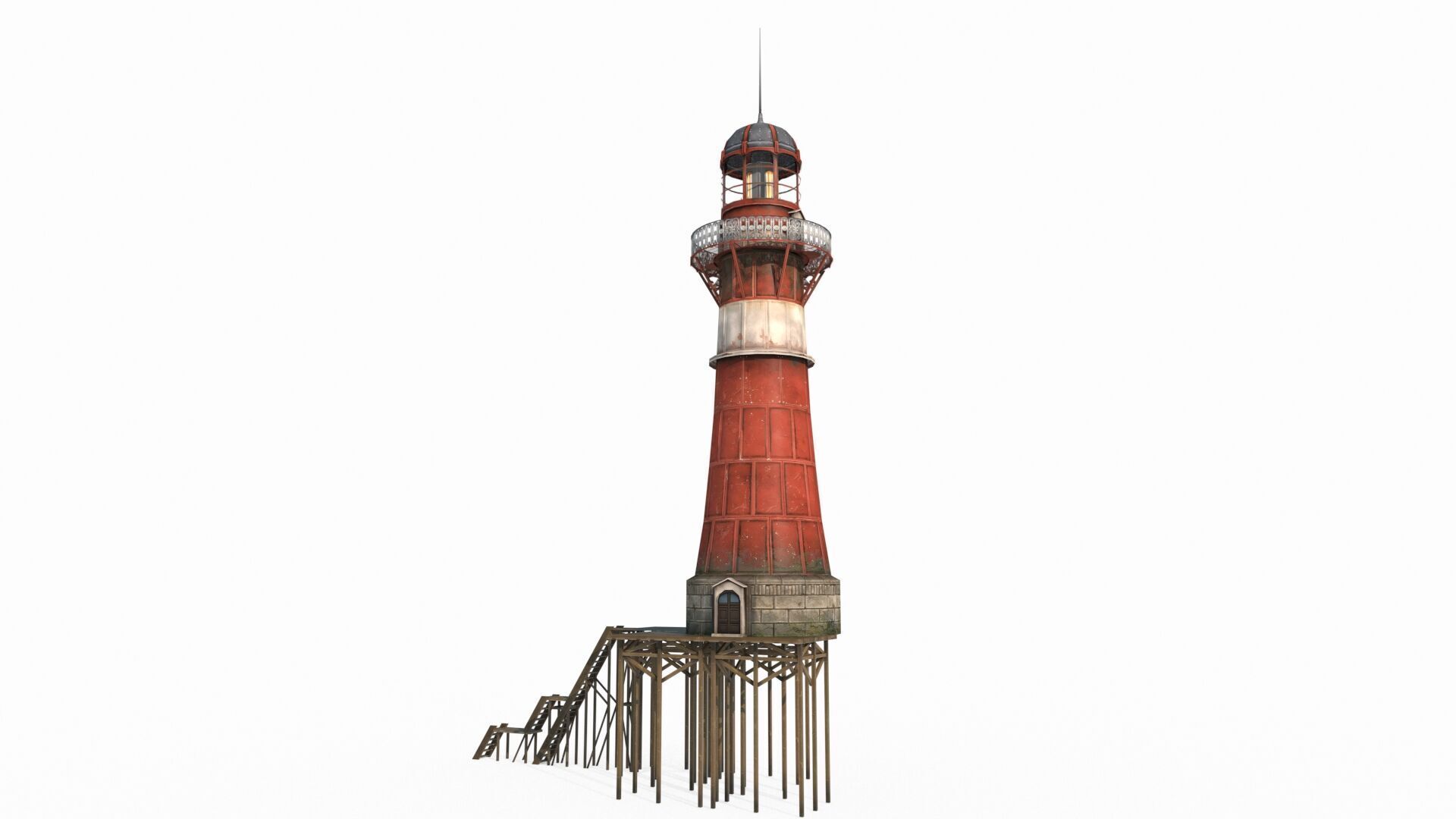 Hand drawn architectural lighthouse 3D model_1