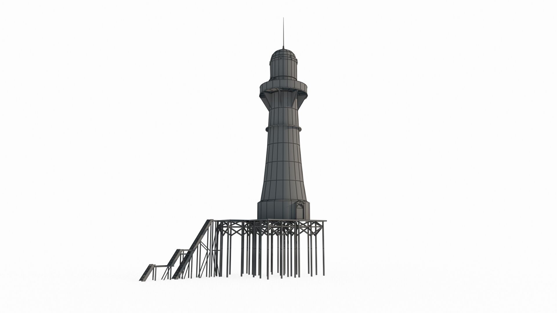 Hand drawn architectural lighthouse 3D model_5