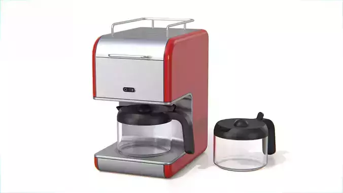 Electric Coffee Maker Low-poly 3D model
