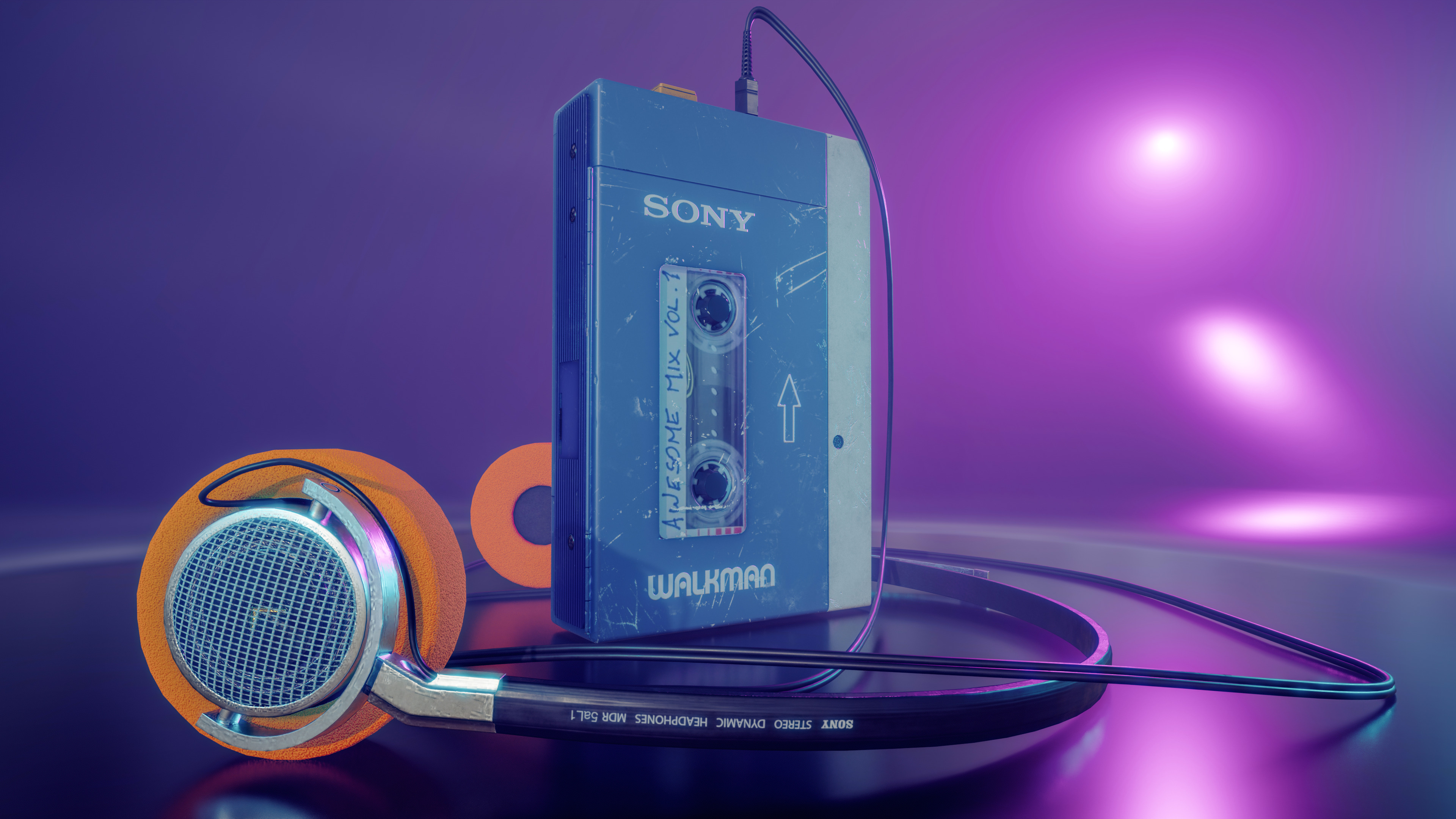 Sony Walkman TPS-L2 Low-poly 3D model_13