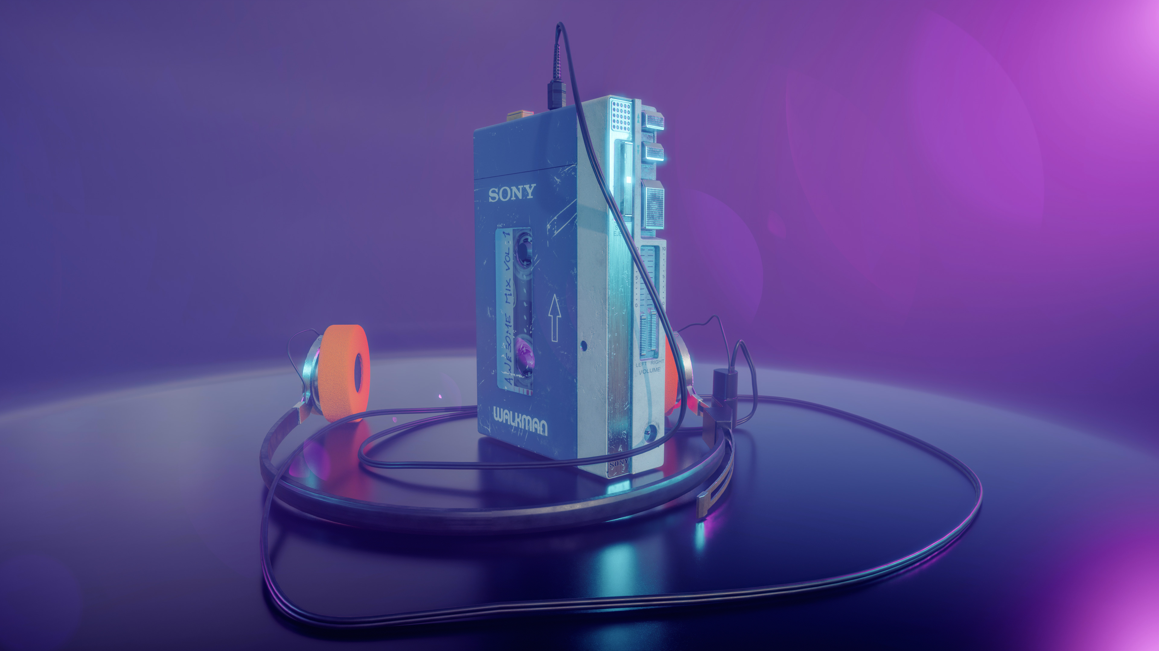 Sony Walkman TPS-L2 Low-poly 3D model_11