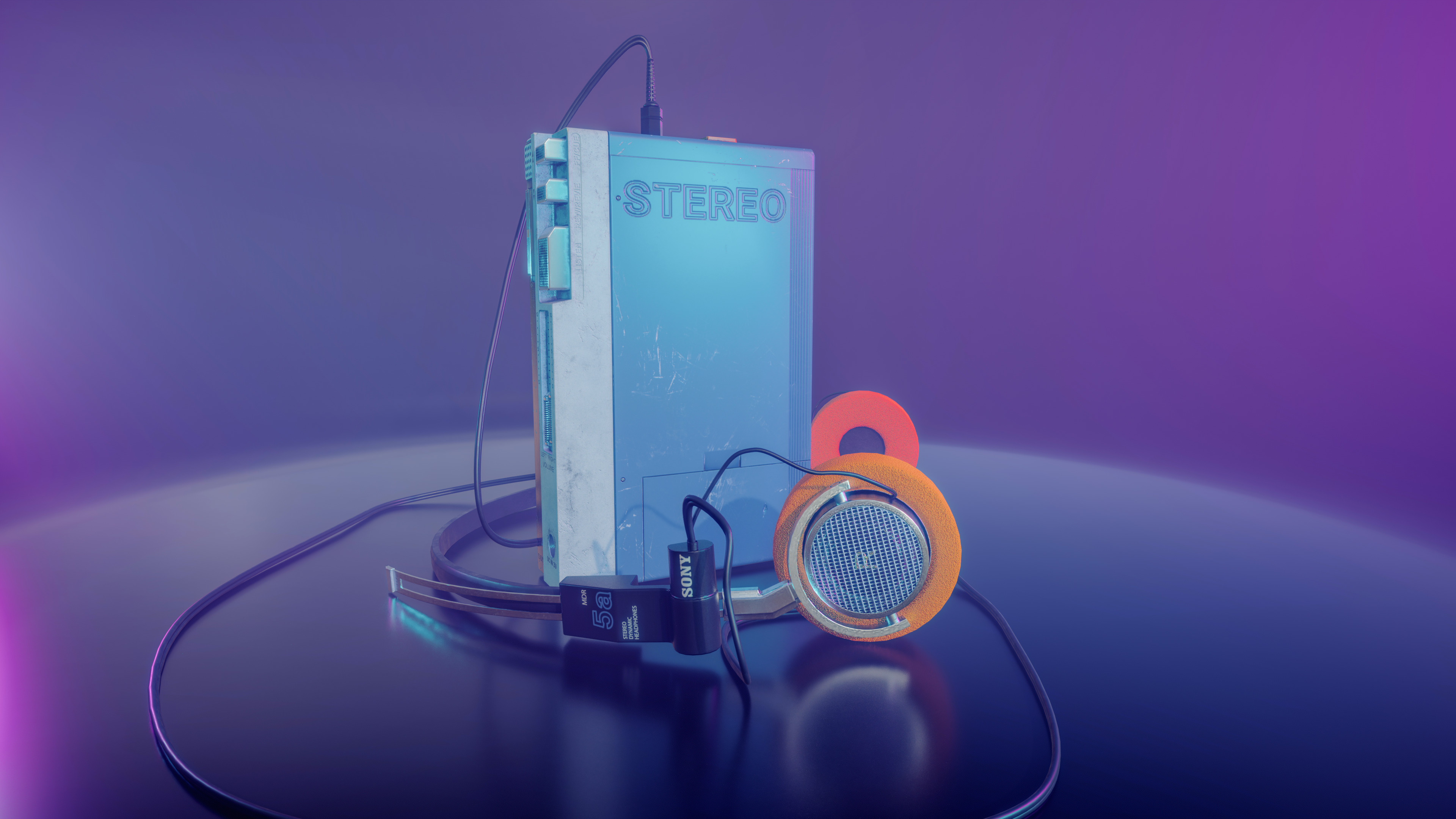 Sony Walkman TPS-L2 Low-poly 3D model_4