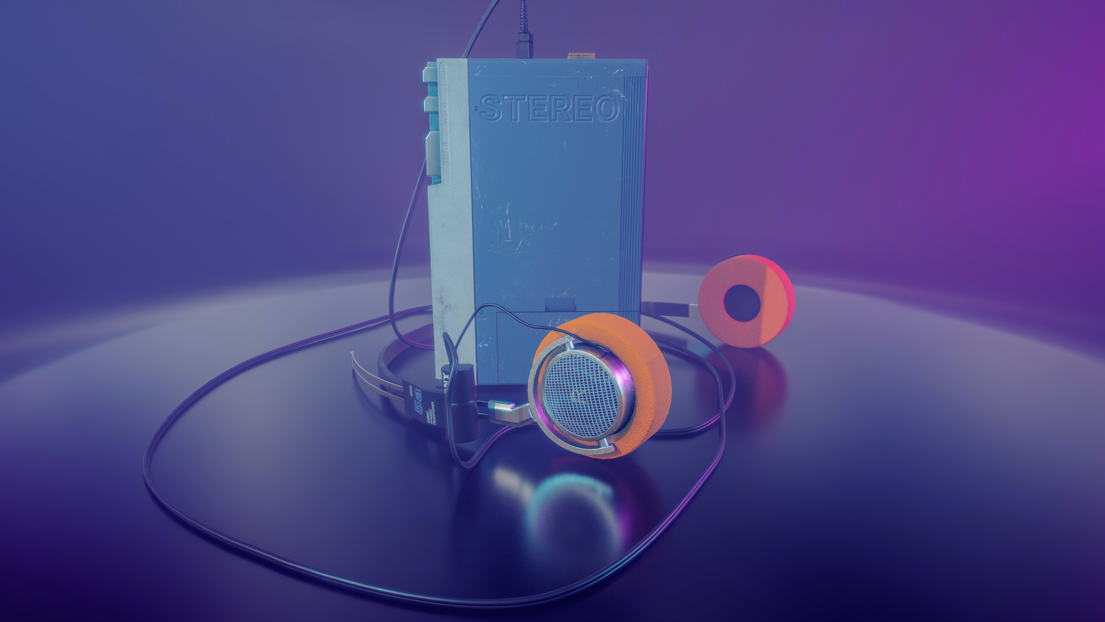 Sony Walkman TPS-L2 Low-poly 3D model_12