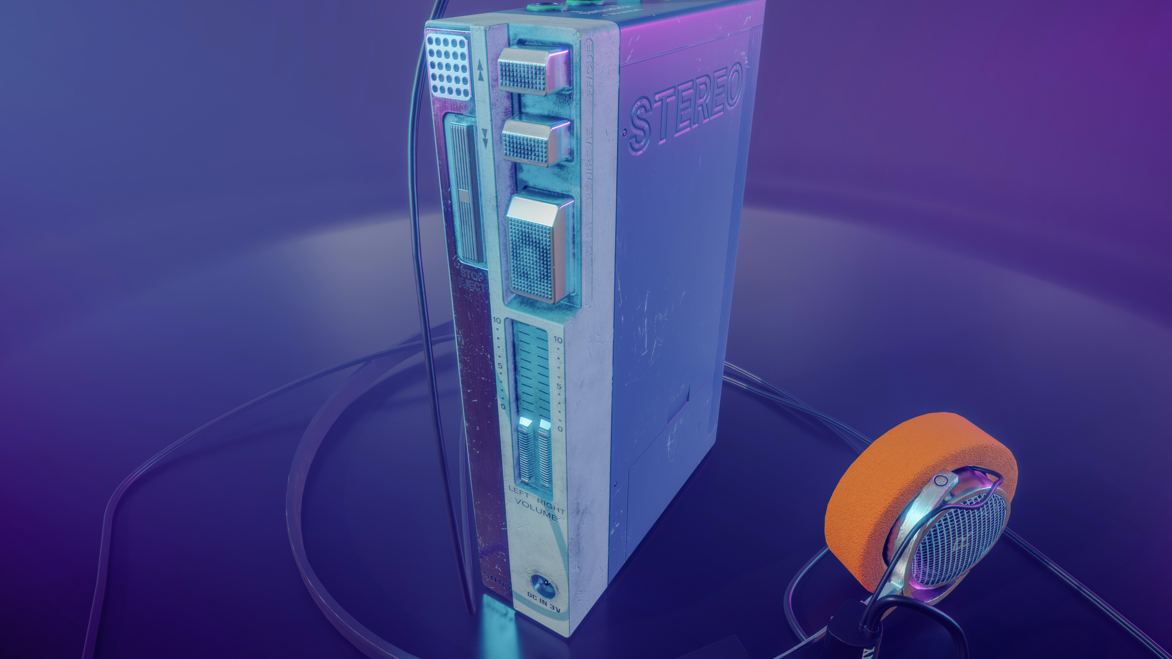 Sony Walkman TPS-L2 Low-poly 3D model_14