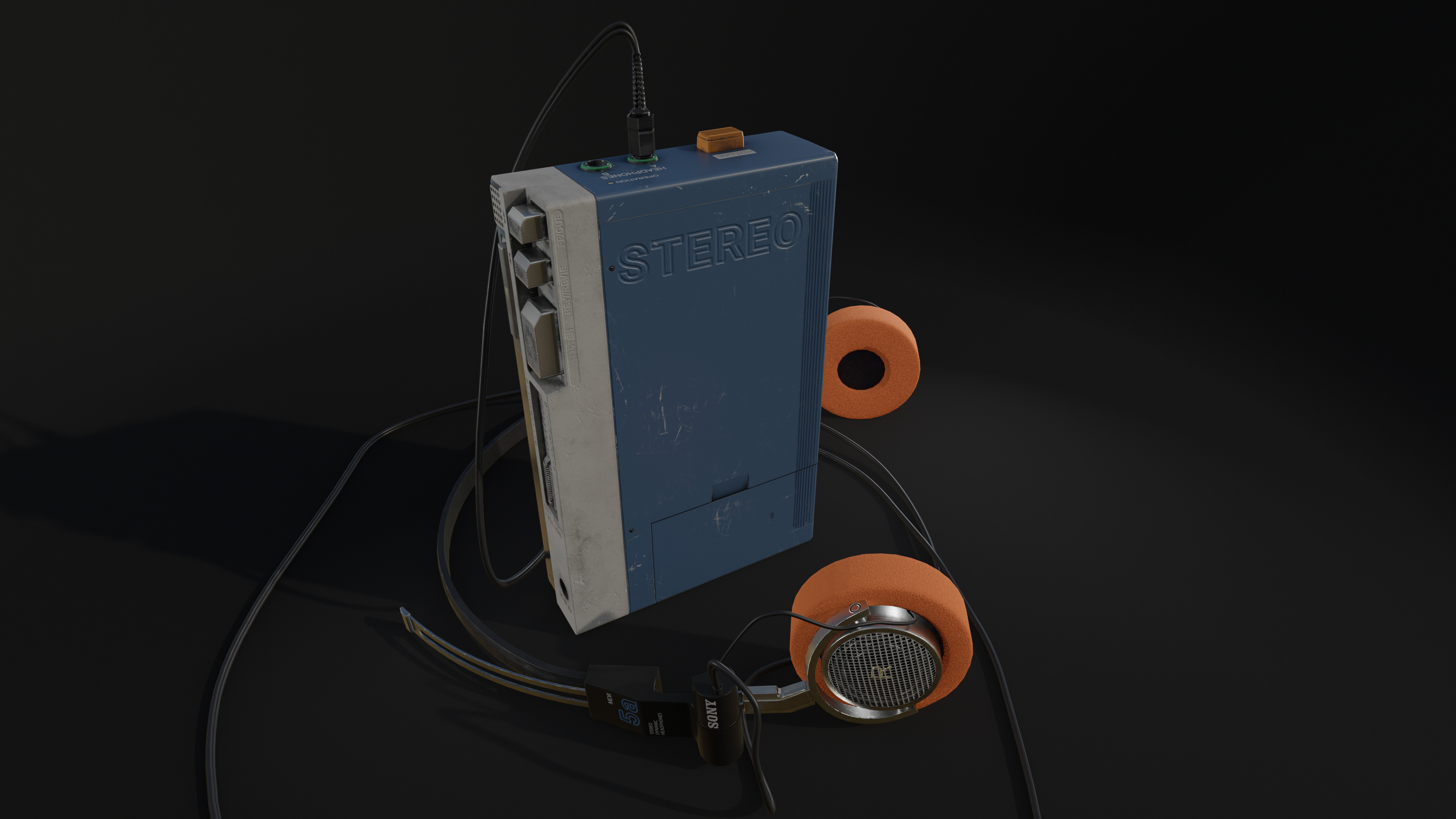 Sony Walkman TPS-L2 Low-poly 3D model_7