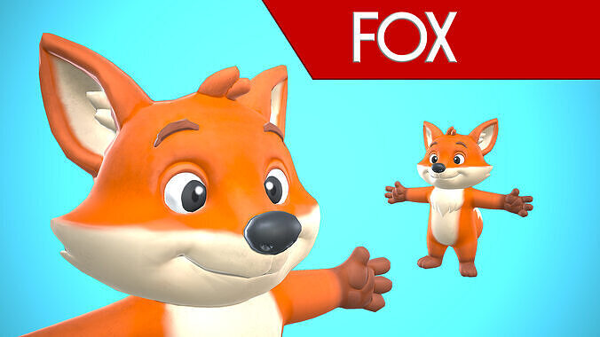 FOX CHARACTER - NOT RIGGED-ANIMATED Low-poly 3D model