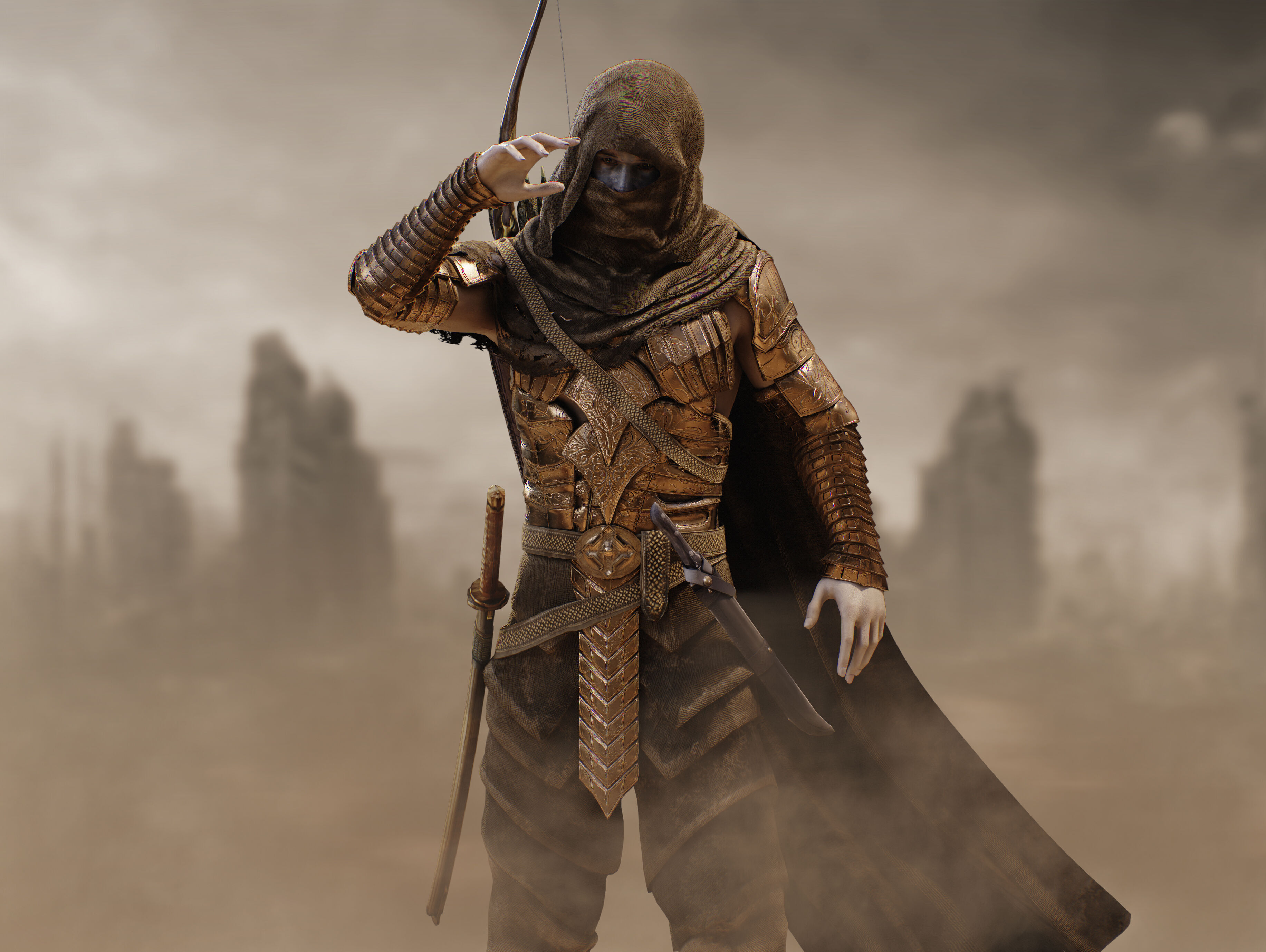 Post Apocalyptic Nomad Low-poly 3D model_10