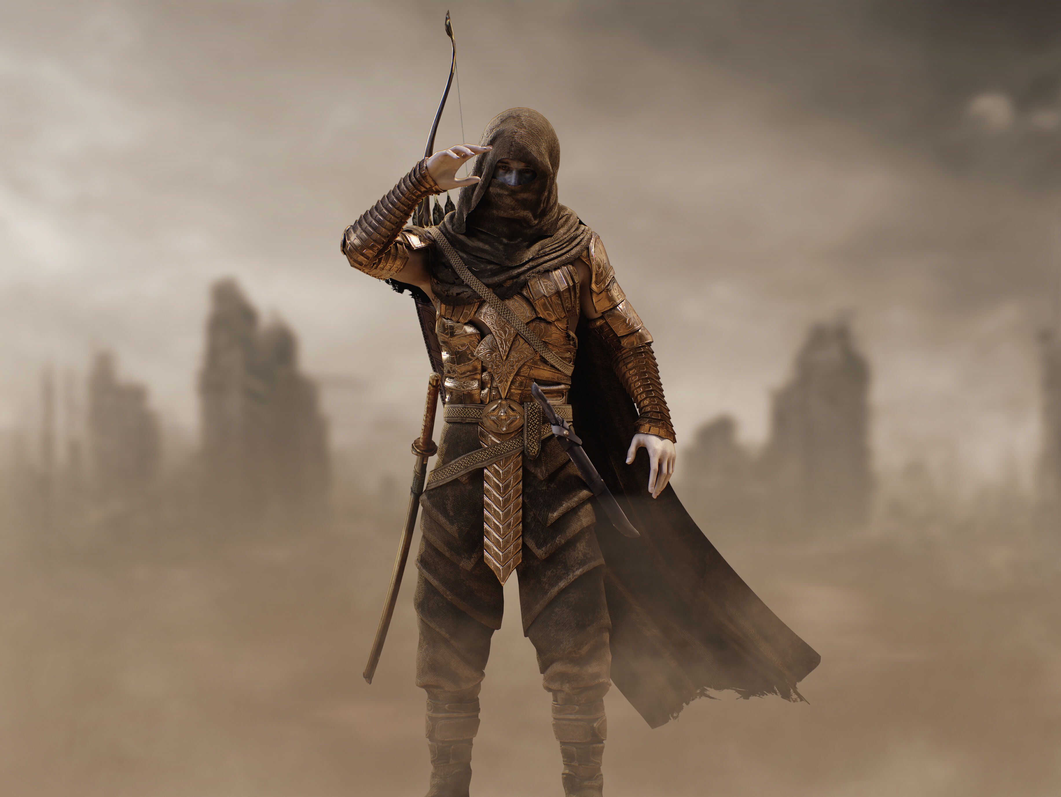 Post Apocalyptic Nomad Low-poly 3D model_5