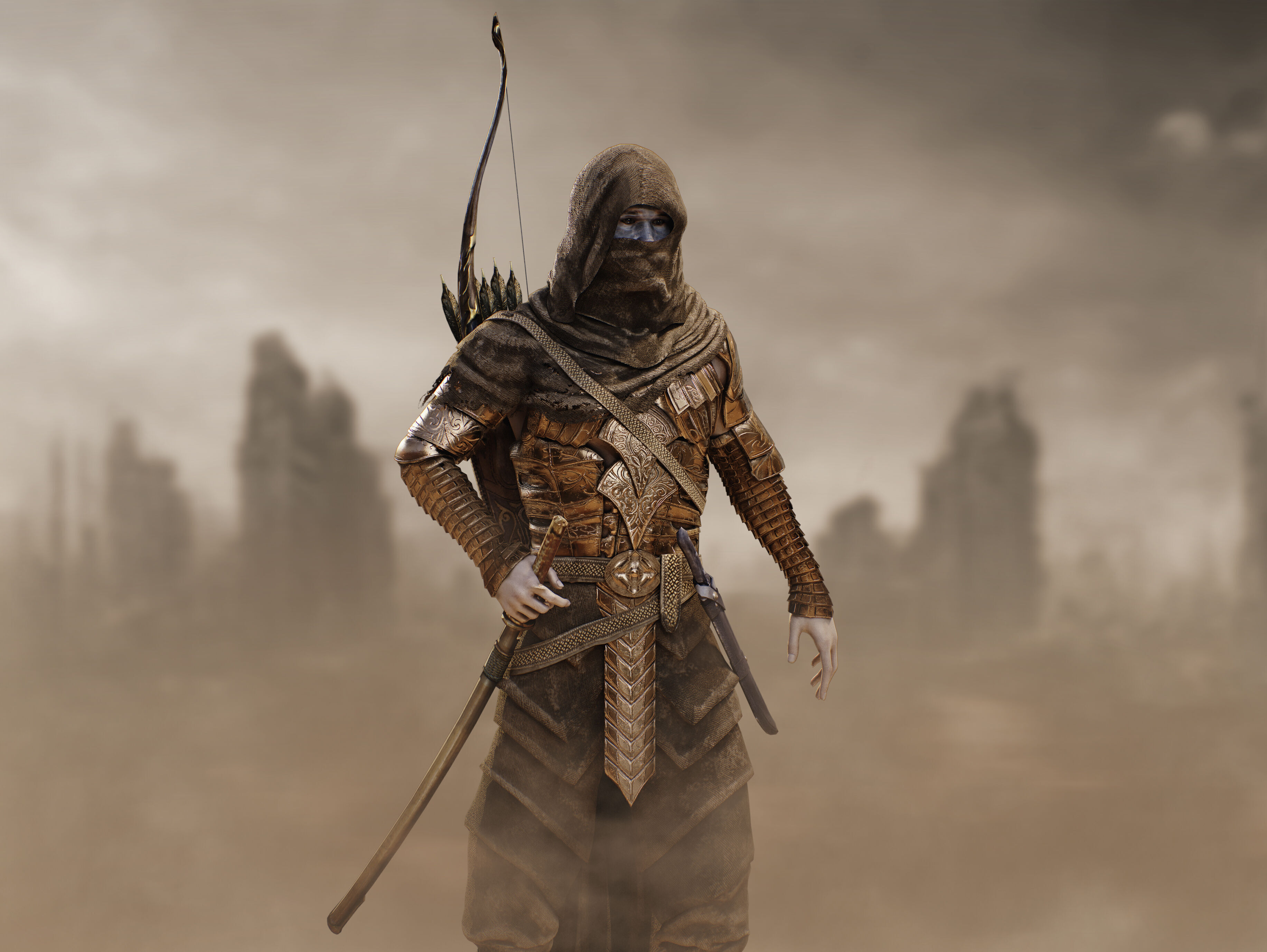 Post Apocalyptic Nomad Low-poly 3D model_3