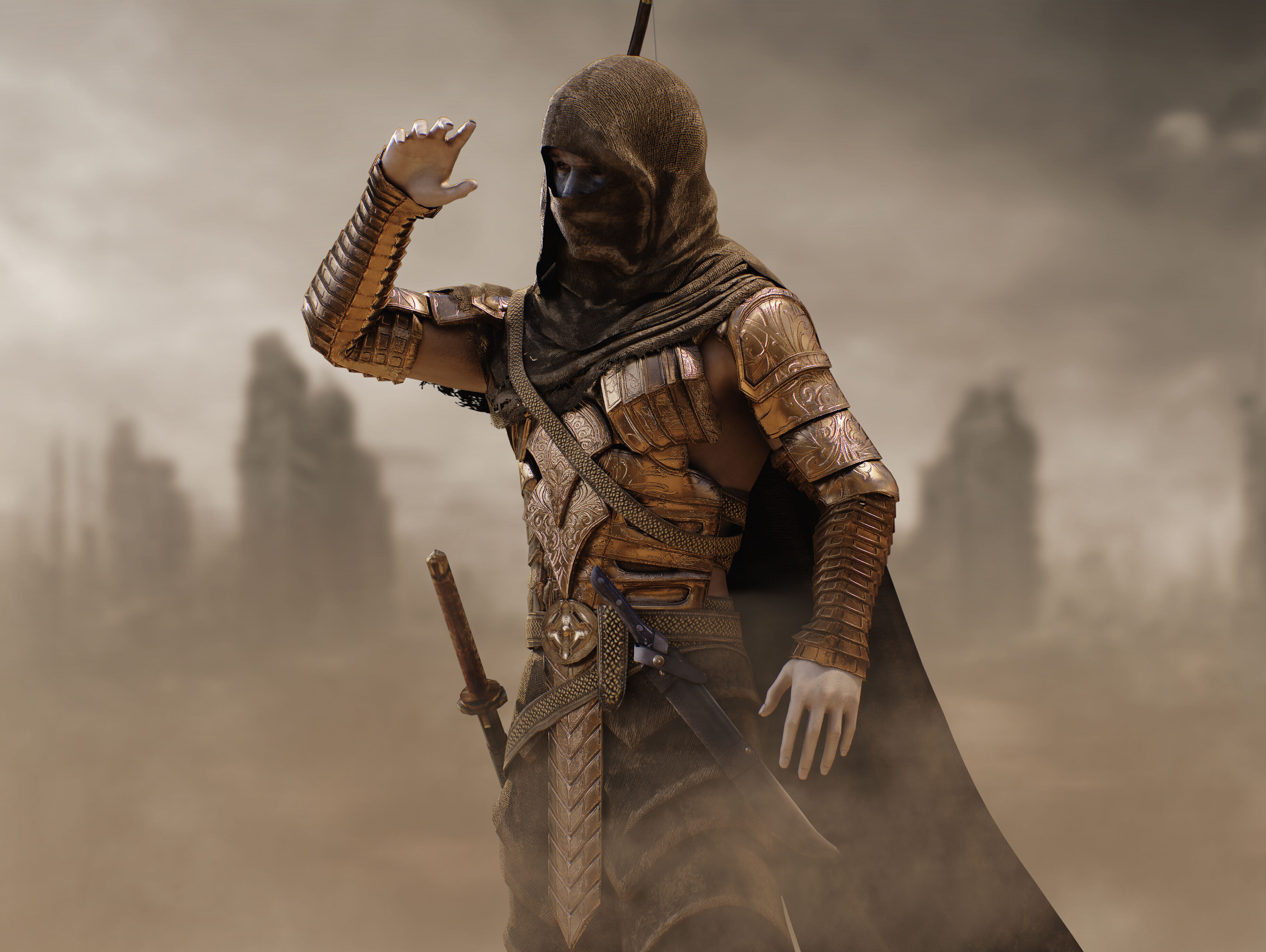 Post Apocalyptic Nomad Low-poly 3D model_2