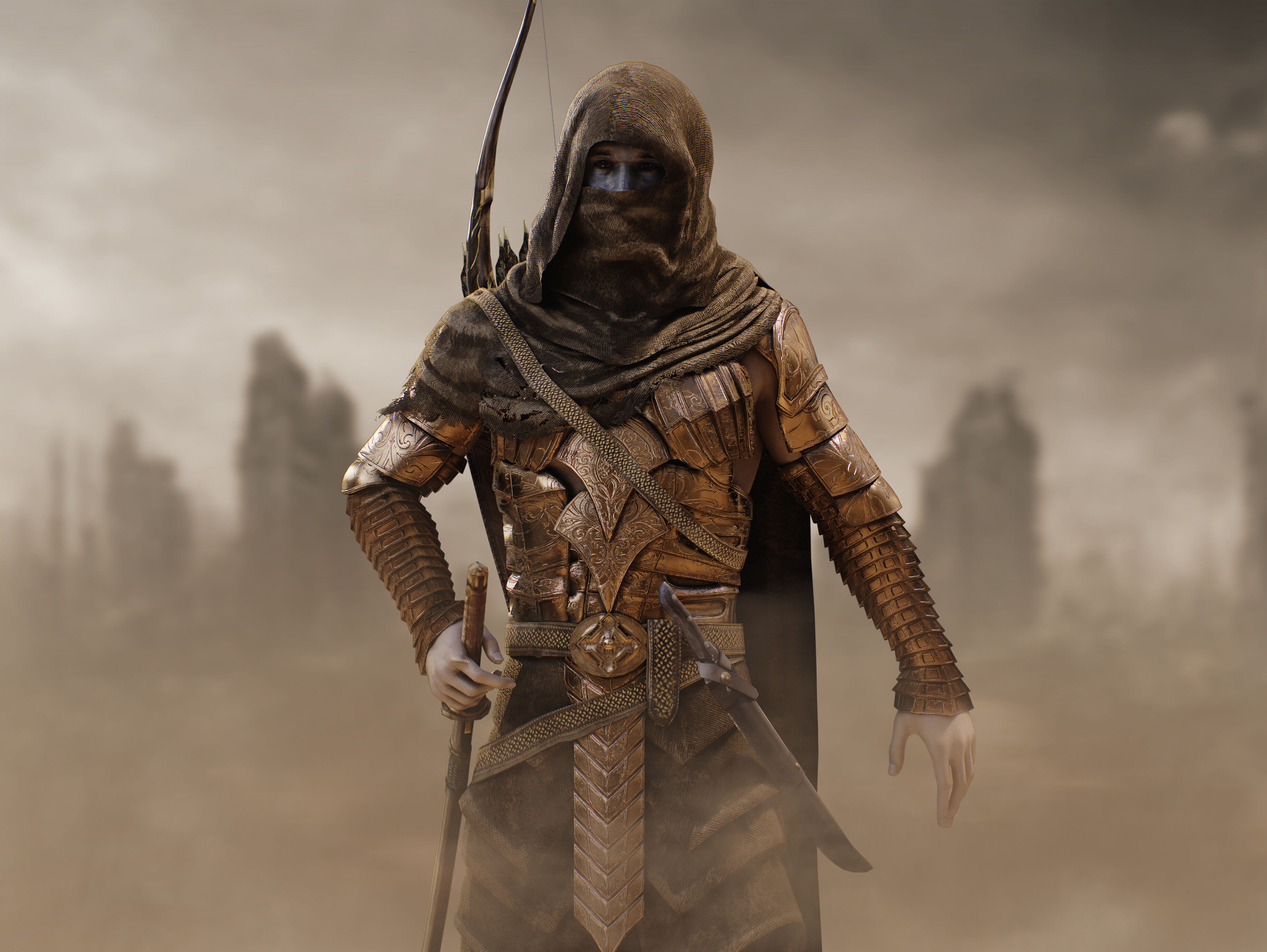 Post Apocalyptic Nomad Low-poly 3D model_6