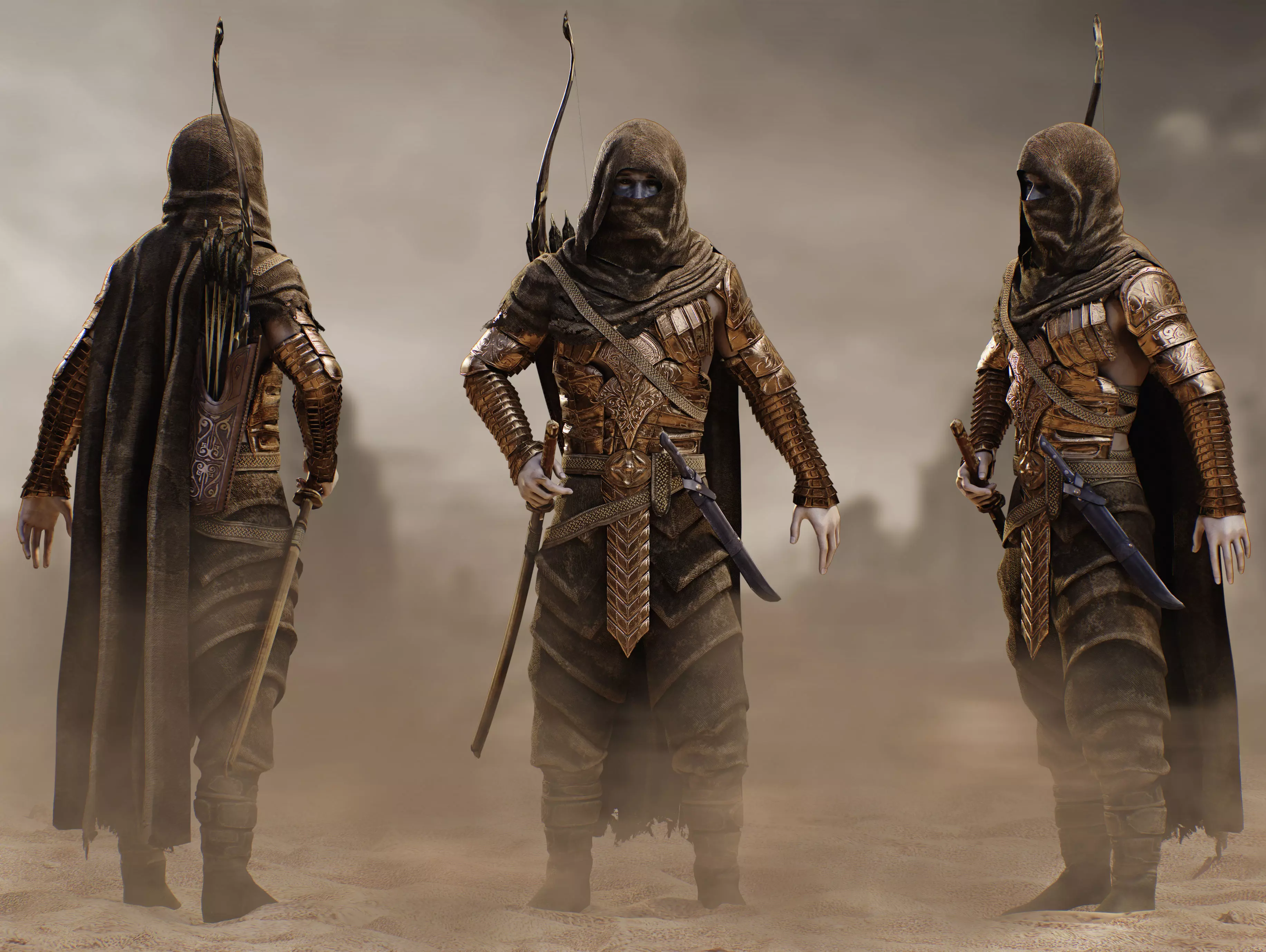 Post Apocalyptic Nomad Low-poly 3D model_0