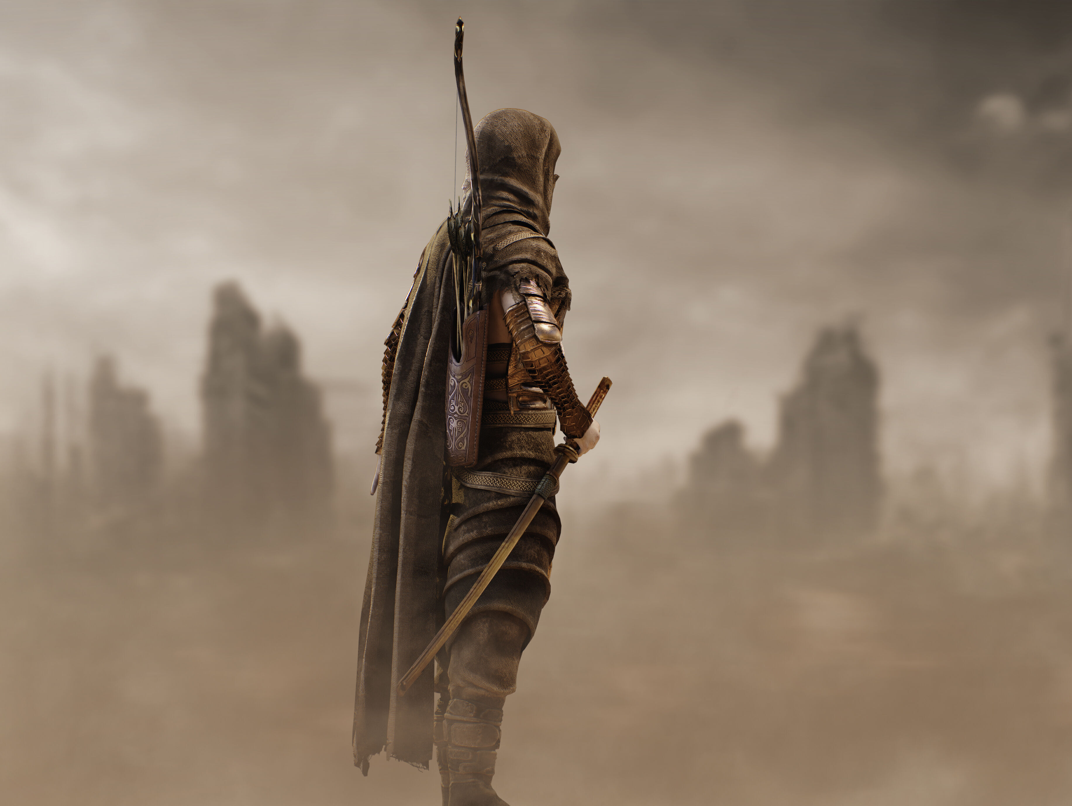 Post Apocalyptic Nomad Low-poly 3D model_8