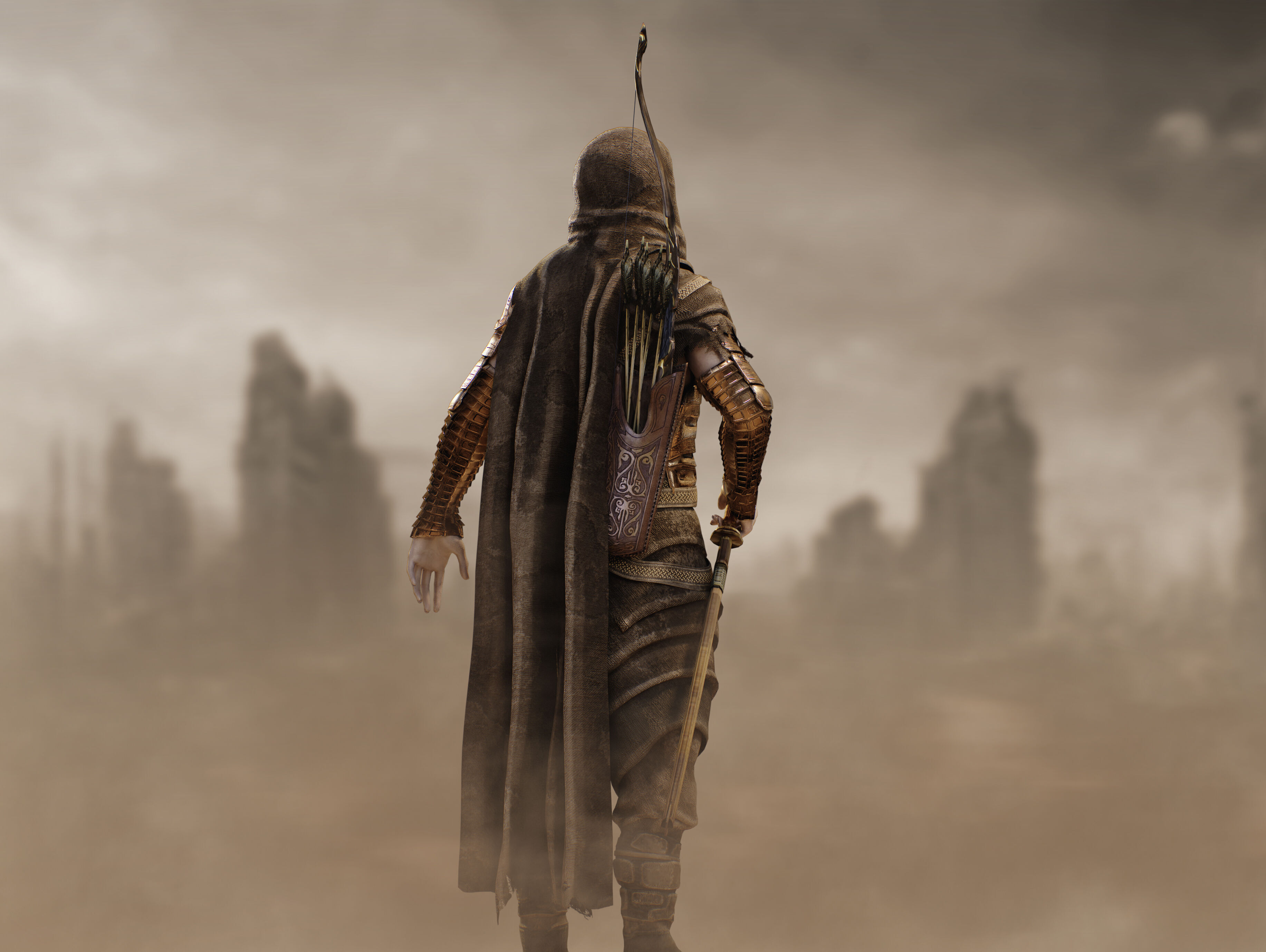 Post Apocalyptic Nomad Low-poly 3D model_4