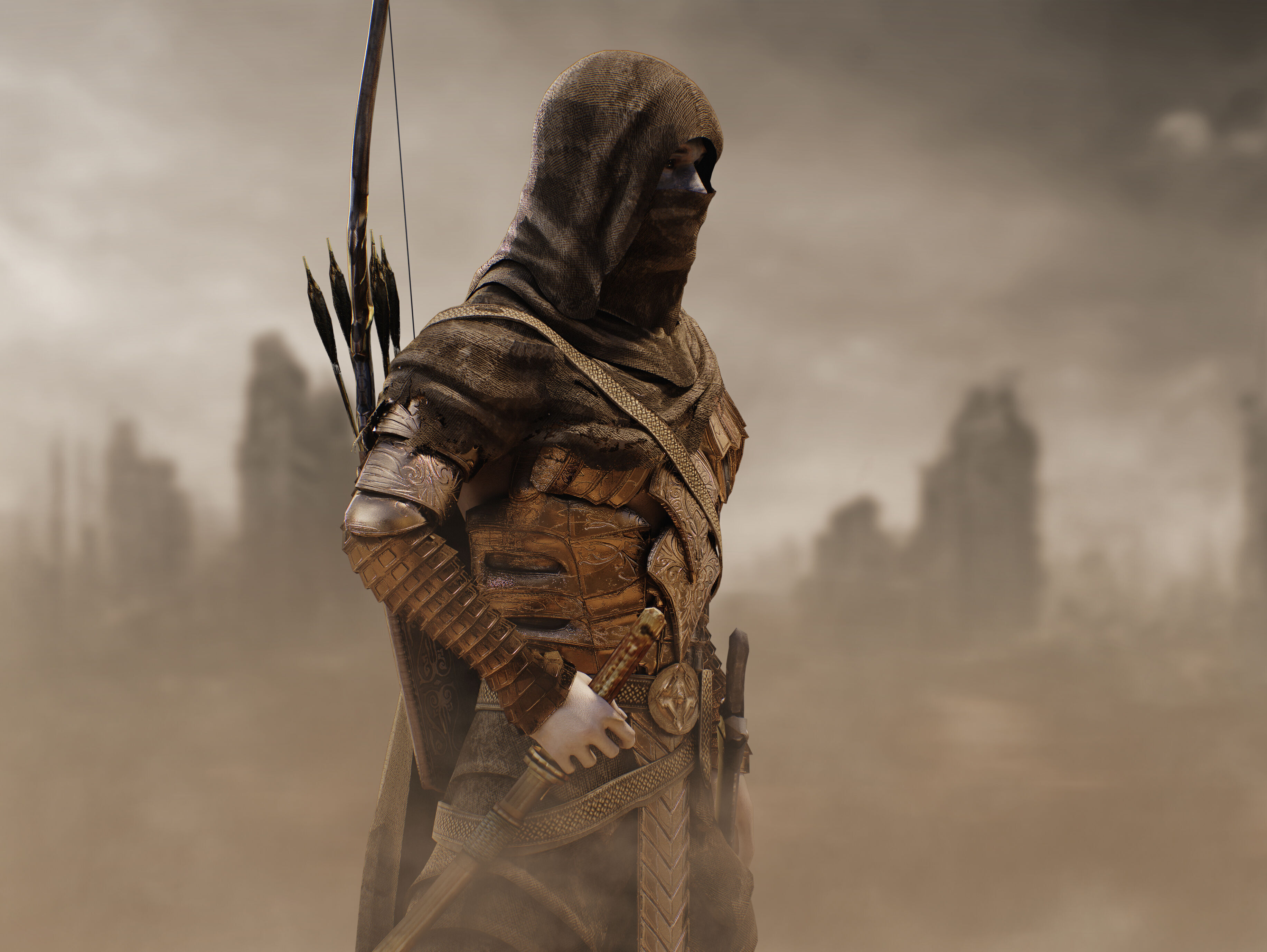 Post Apocalyptic Nomad Low-poly 3D model_7