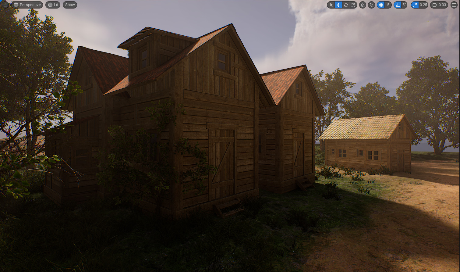 Modular Cabin House 3D Asset Pack for Games and Archviz Low-poly 3D model_10