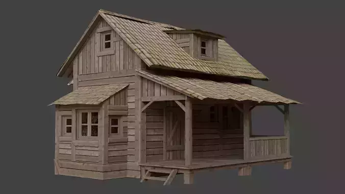Modular Cabin House 3D Asset Pack for Games and Archviz