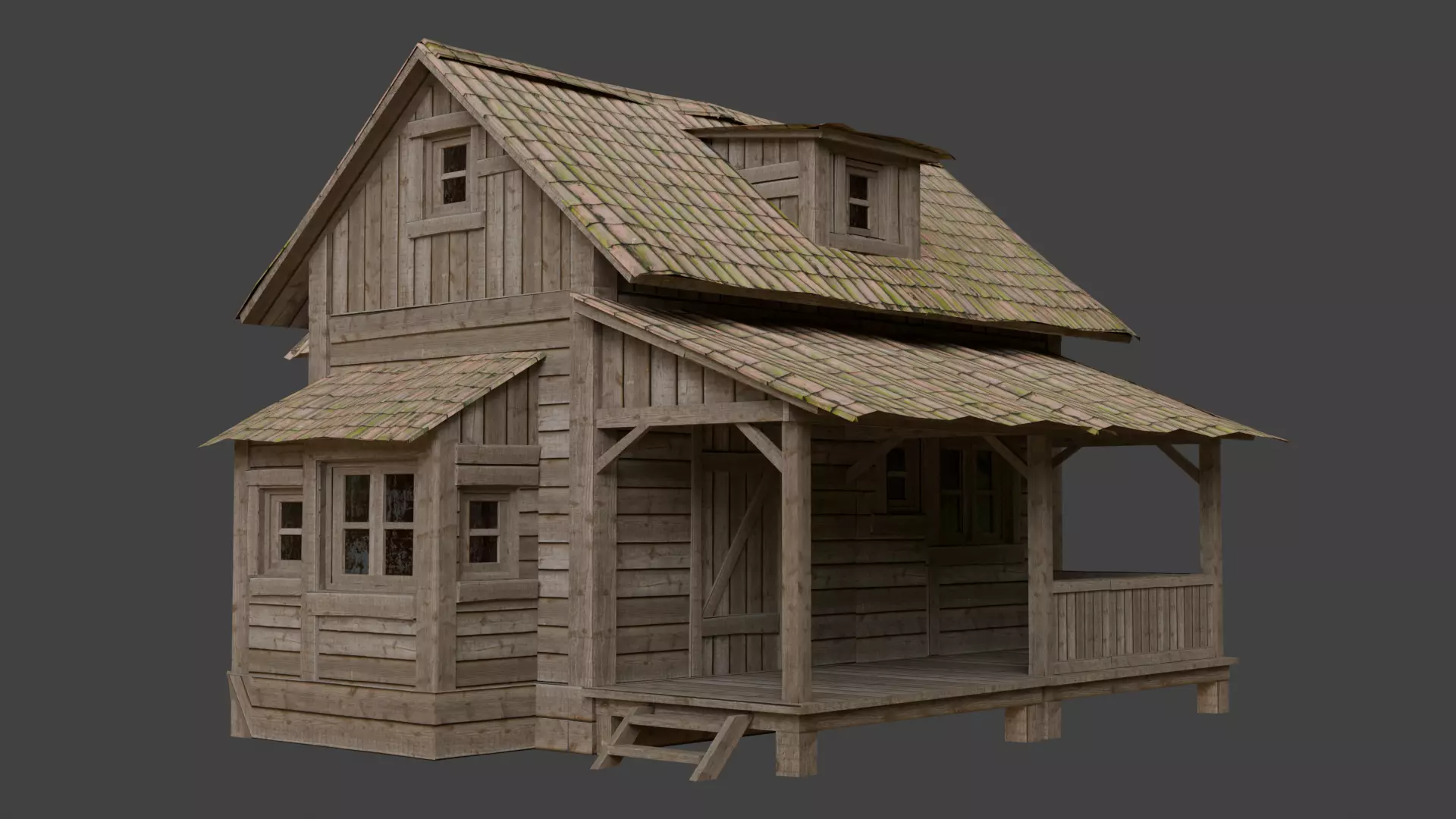 Modular Cabin House 3D Asset Pack for Games and Archviz Low-poly 3D model_0