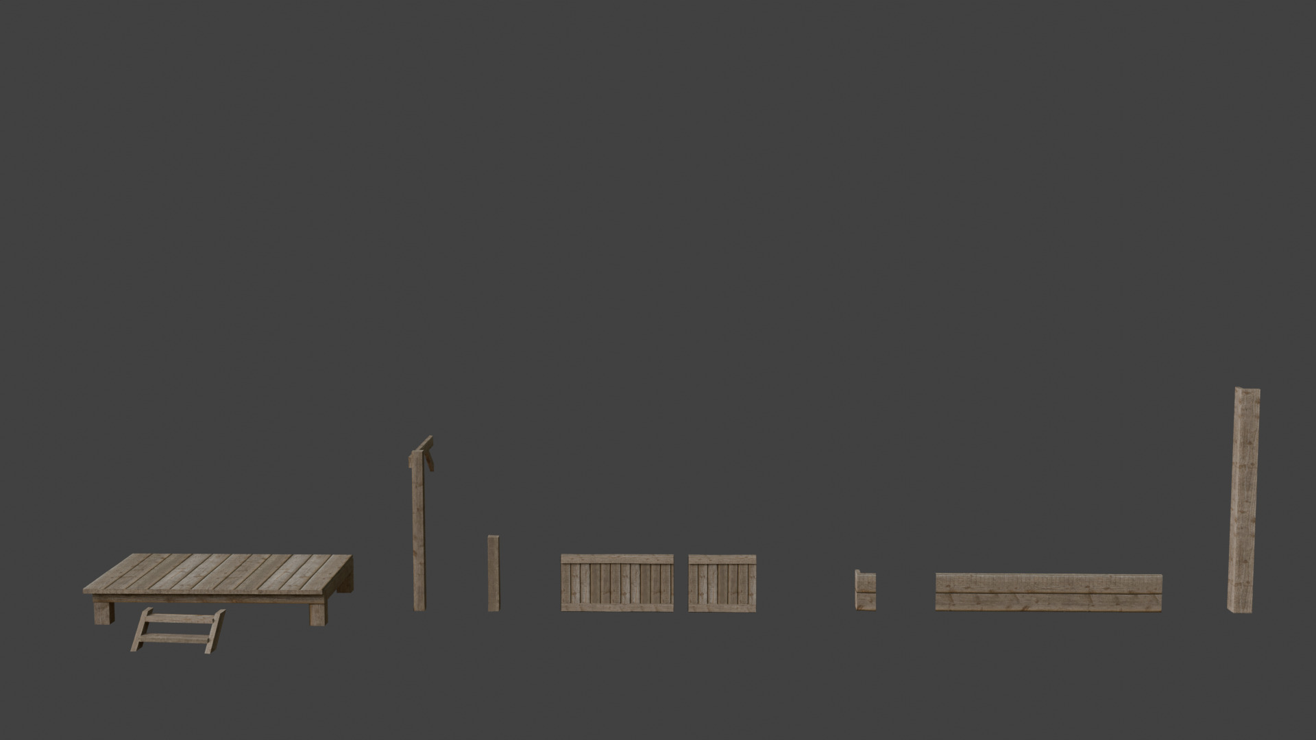 Modular Cabin House 3D Asset Pack for Games and Archviz Low-poly 3D model_6