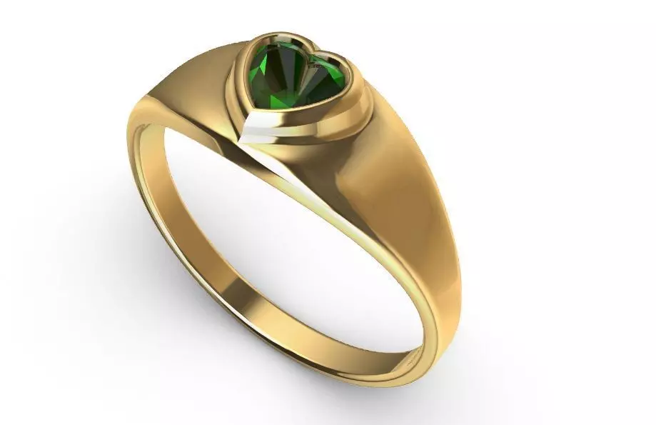 Solitaire Hearth Ring 3D print model
