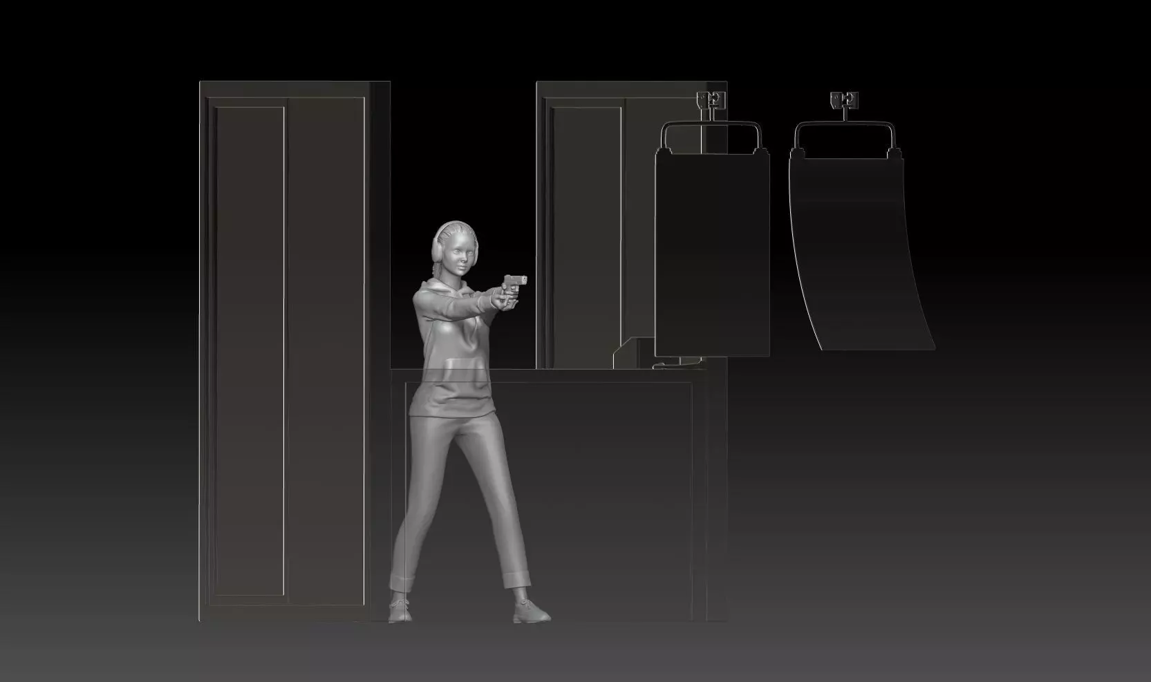 Shooting Range girl 1 3D print model_0