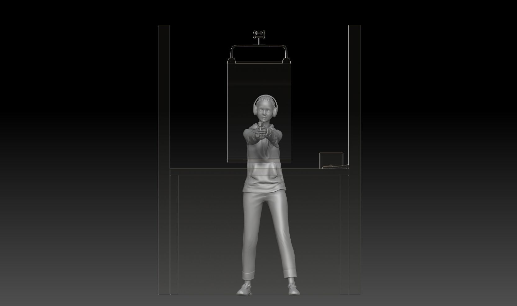 Shooting Range girl 1 3D print model_1