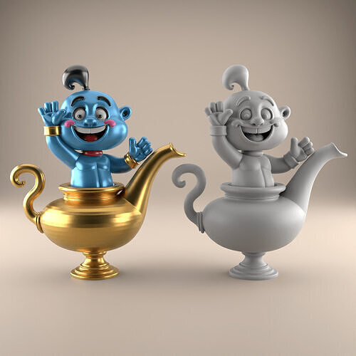 Fun Genie Lamp 3D STL File for Desk Decor Toys 3 3D print model