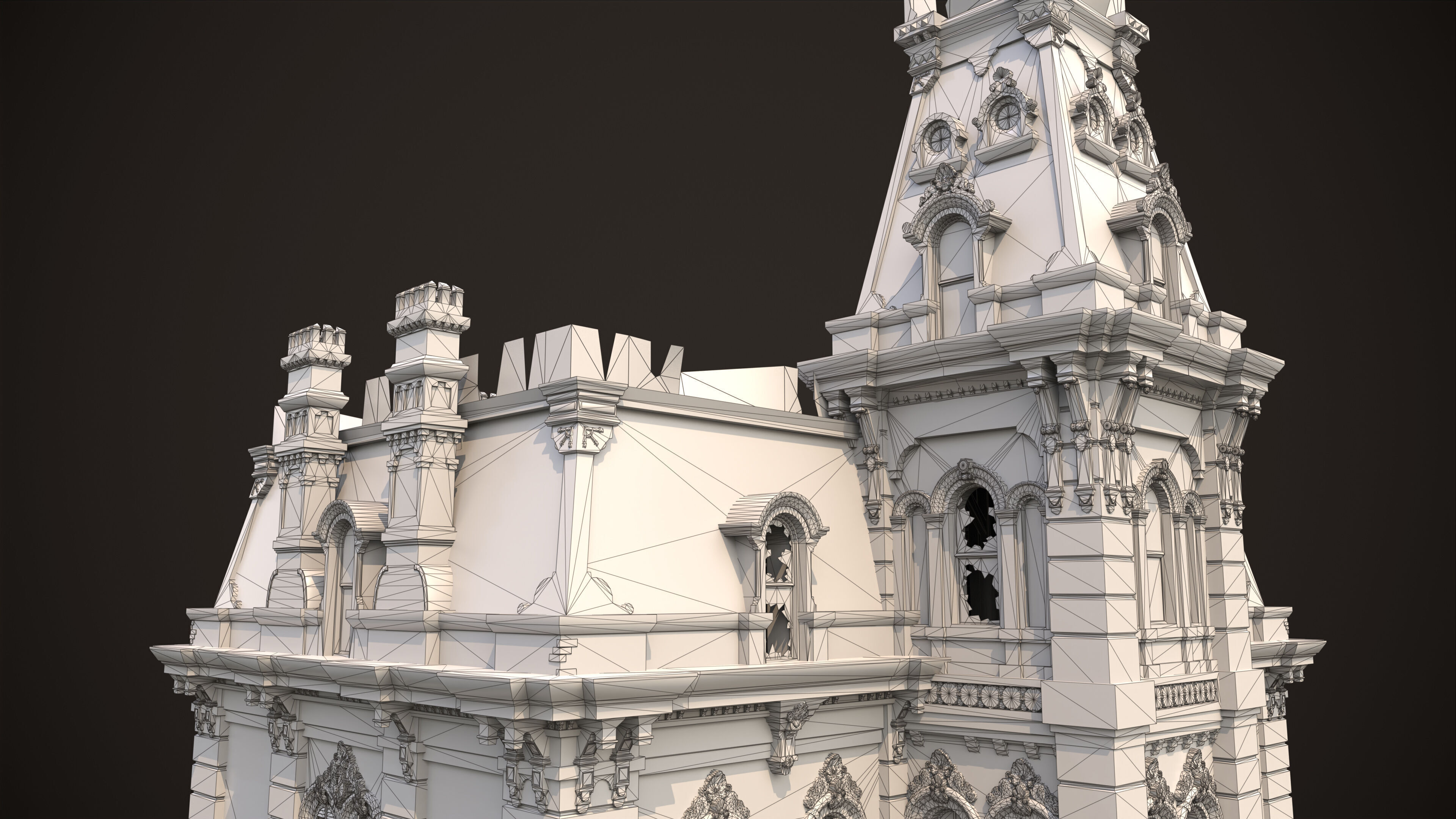 Old American House Abandoned Low-poly 3D model_17