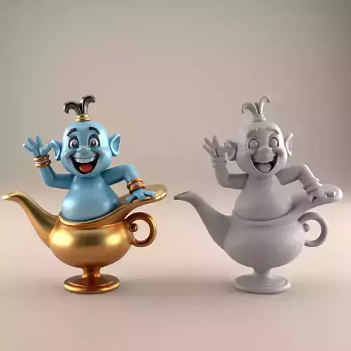 Fun Genie Lamp 3D STL File for Desk Decor Toys 4 3D print model