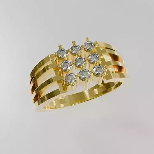 Nine Diamond Gents Ring Jewelry