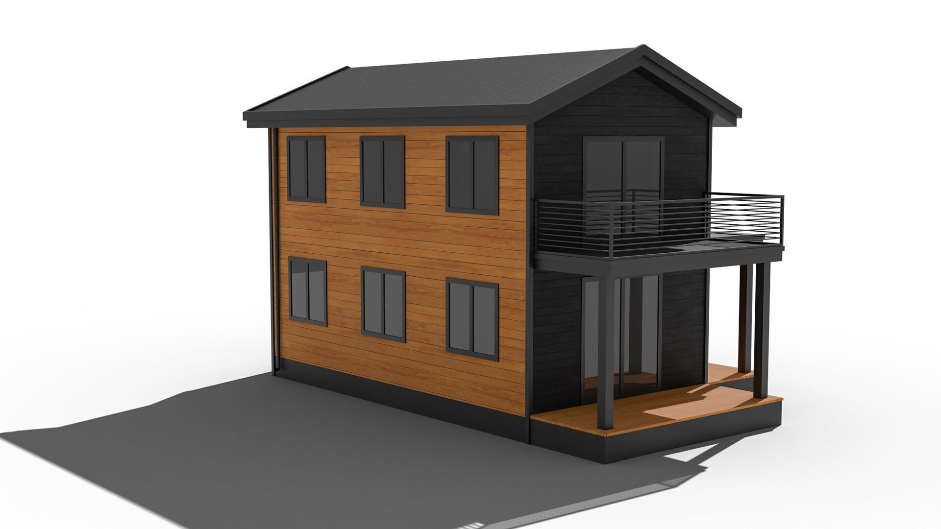Prefab Steel House Low-poly 3D model_4