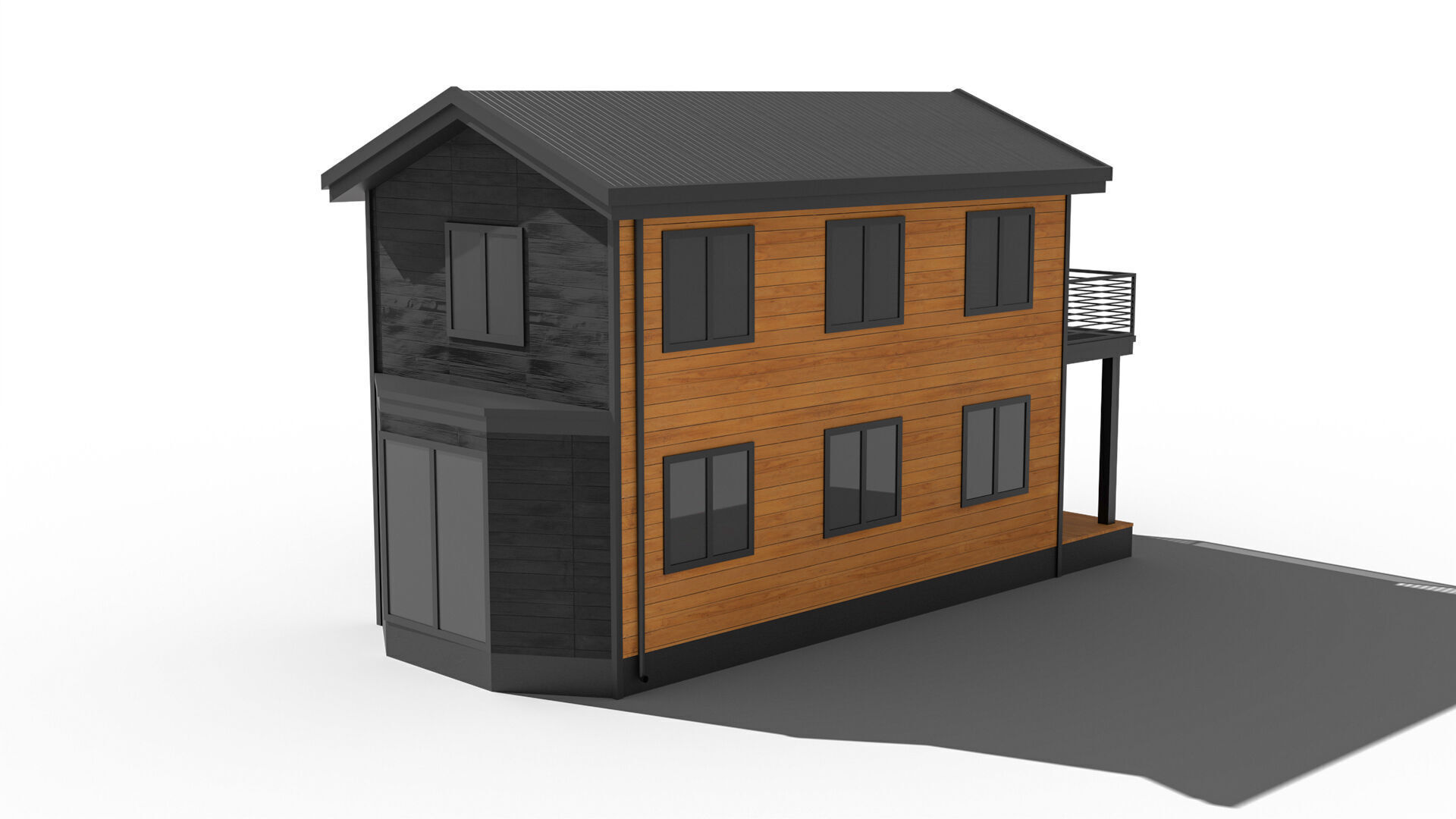 Prefab Steel House Low-poly 3D model_3