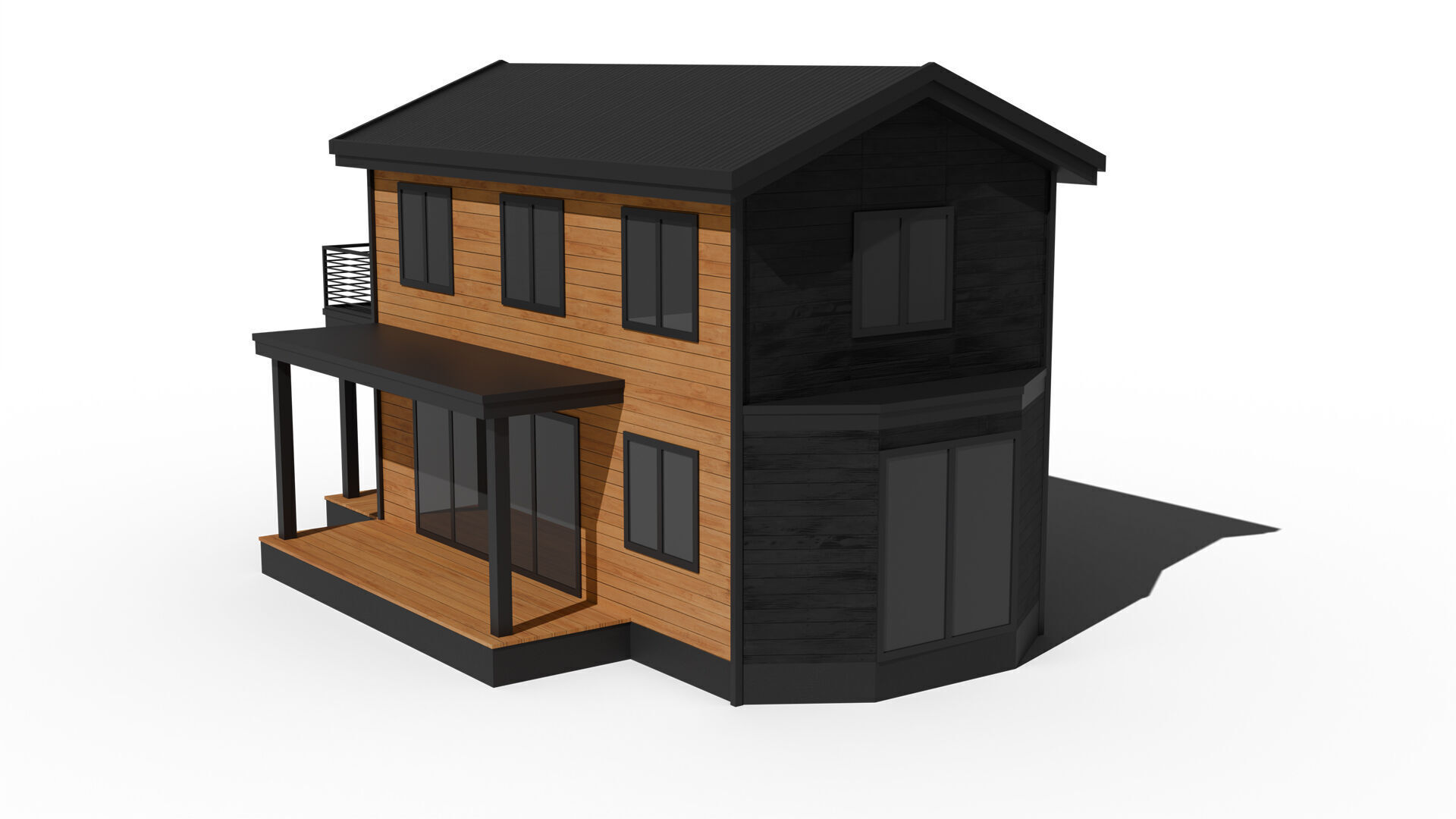 Prefab Steel House Low-poly 3D model_2