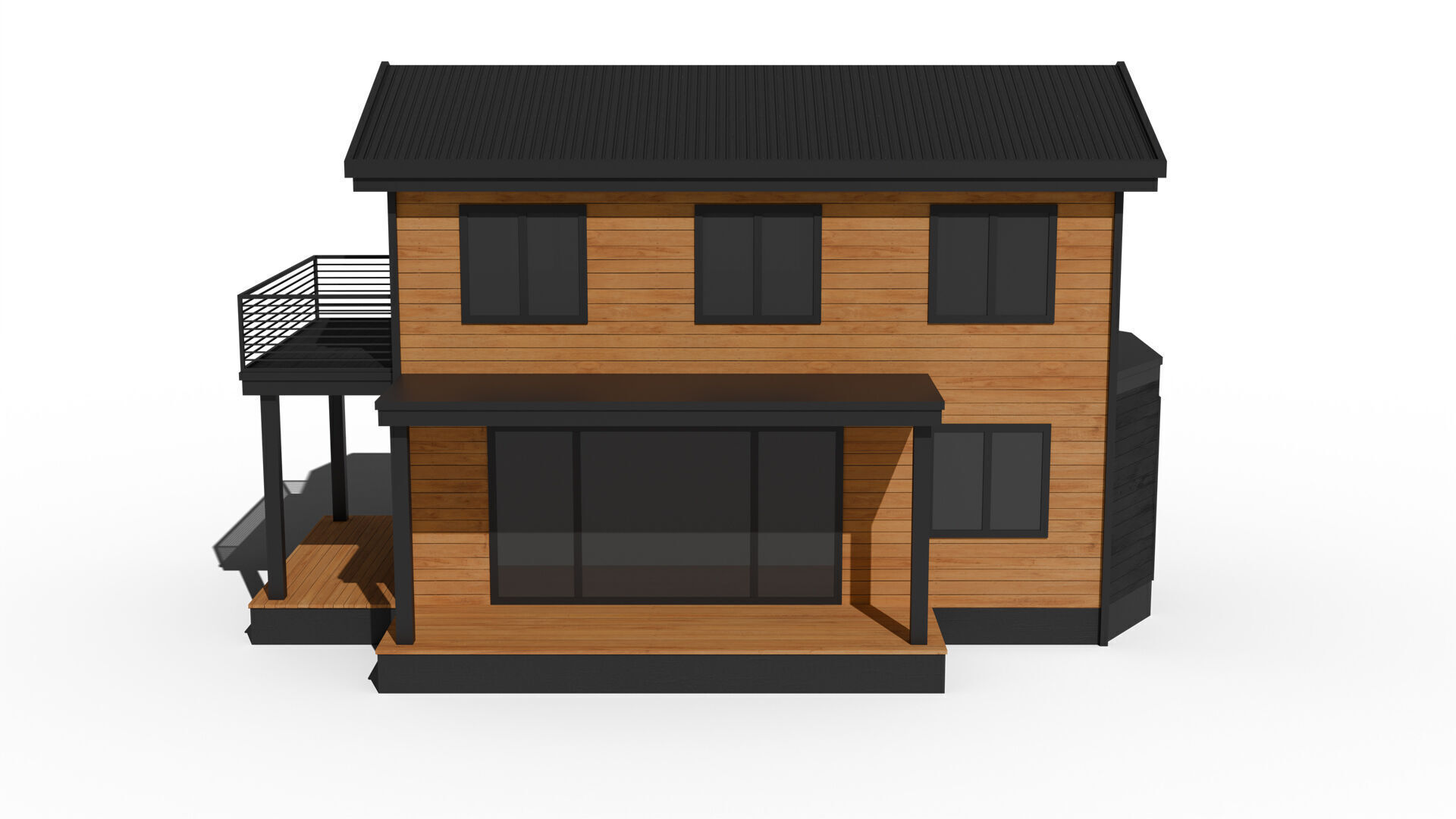 Prefab Steel House Low-poly 3D model_1