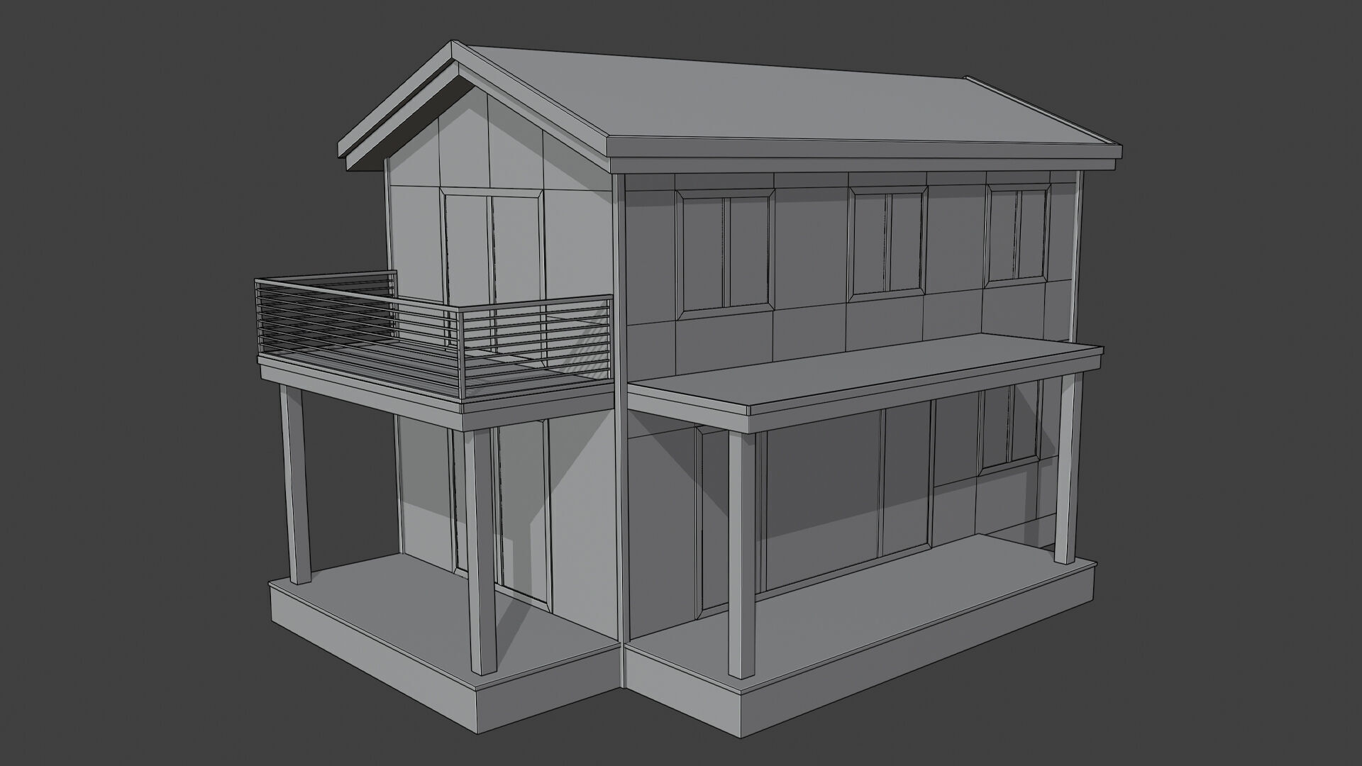 Prefab Steel House Low-poly 3D model_6