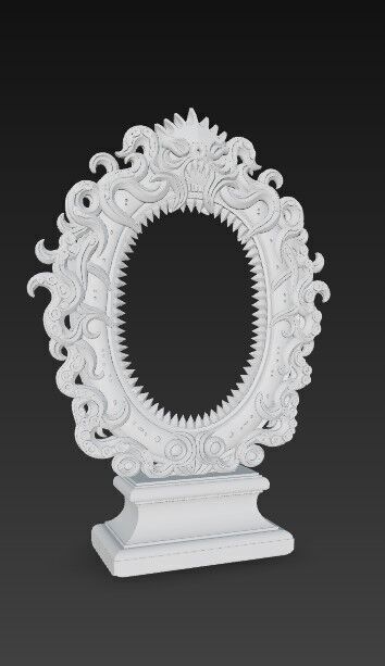 3D Printable Gothic Monster Mirror Frame 3D model_16