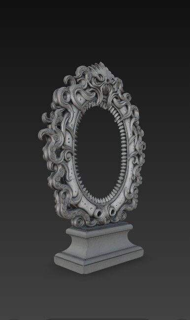 3D Printable Gothic Monster Mirror Frame 3D model_10