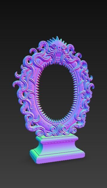 3D Printable Gothic Monster Mirror Frame 3D model_13