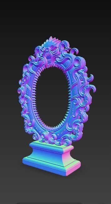 3D Printable Gothic Monster Mirror Frame 3D model_12