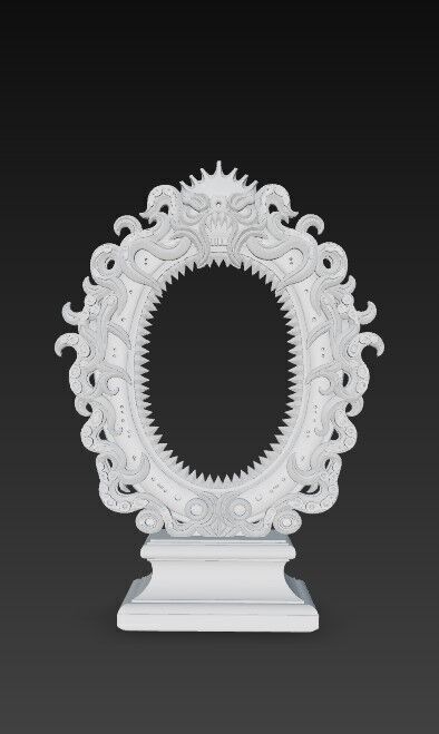 3D Printable Gothic Monster Mirror Frame 3D model_15