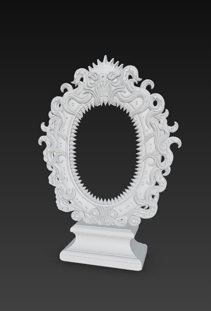 3D Printable Gothic Monster Mirror Frame 3D model_9