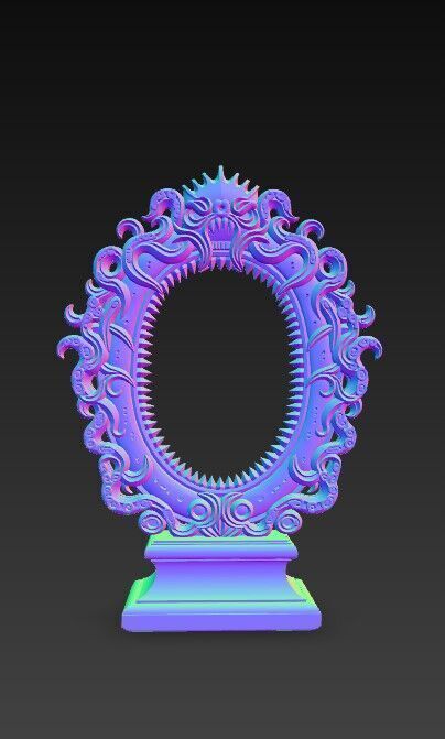 3D Printable Gothic Monster Mirror Frame 3D model_14