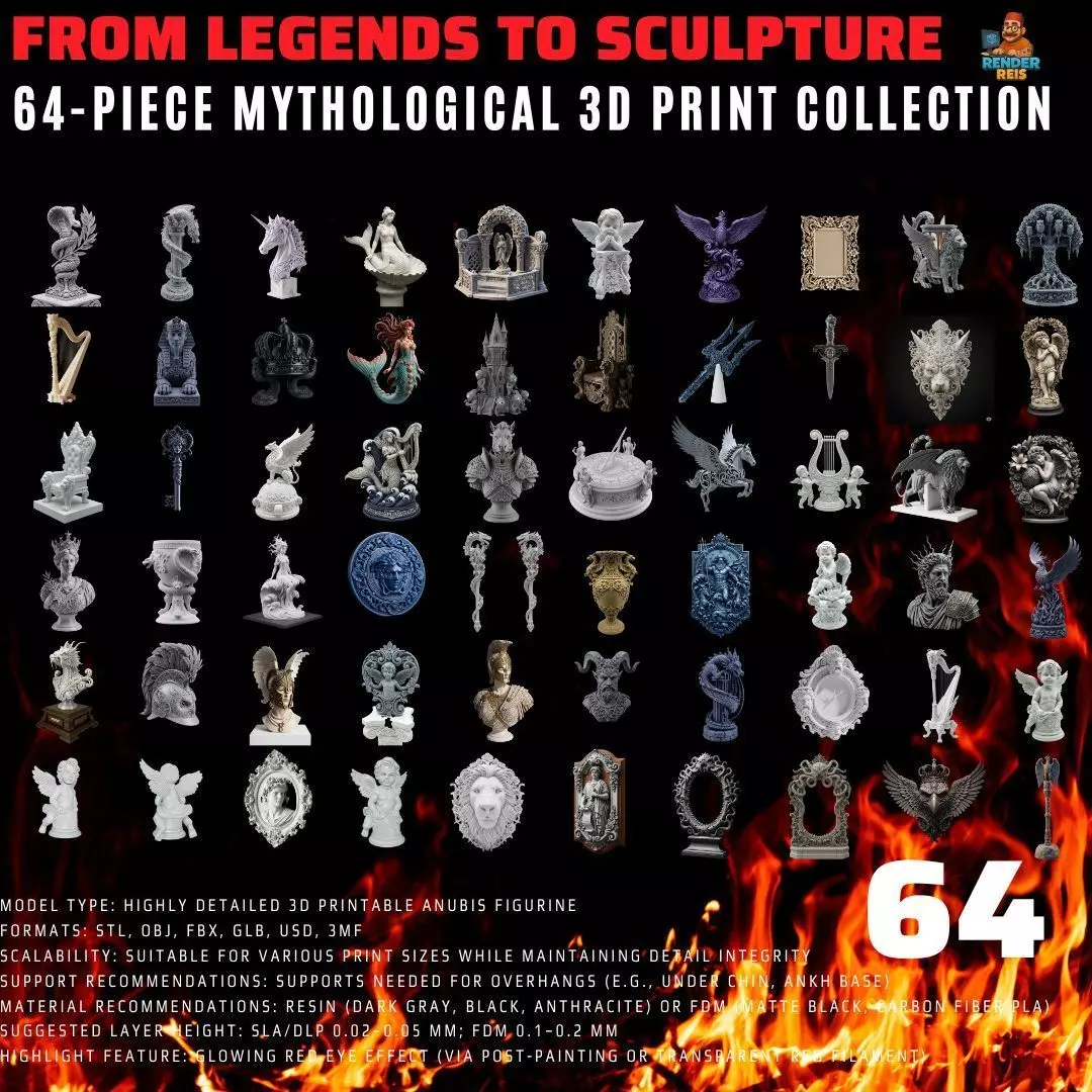 64 Piece Mythological 3D Print Collection _0