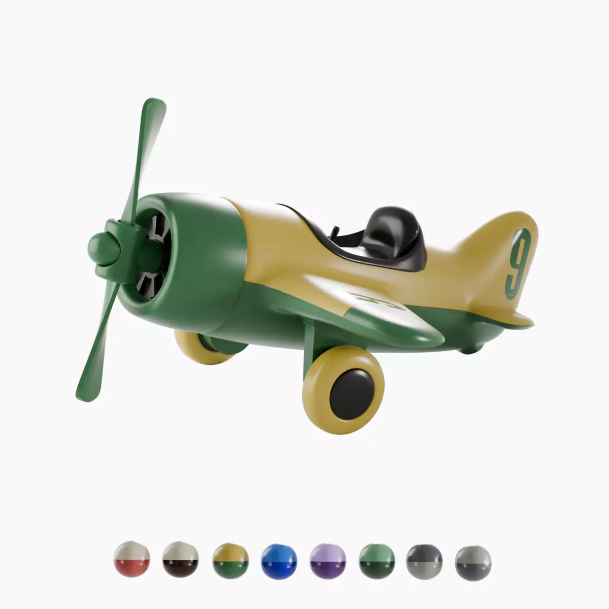 Toy Plane Collection Set 3D model