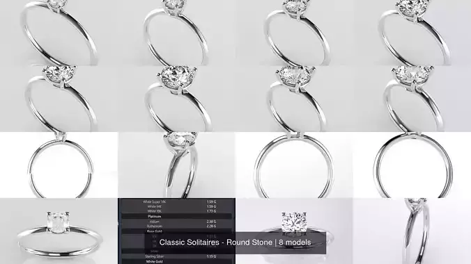 Classic Solitaires - Round Stone