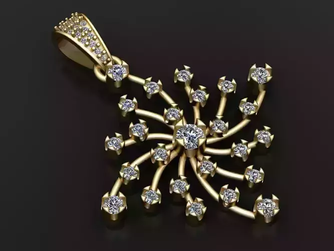 Starburst diamond pendant