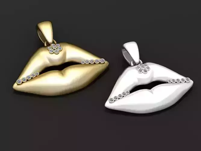 Lip-shaped pendant