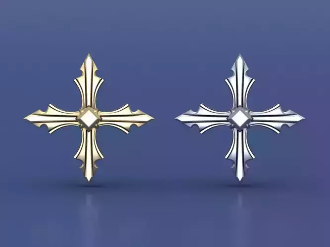 Sparkle 4 pointed Star Trident Art Model For Jewelry Part 3D print model