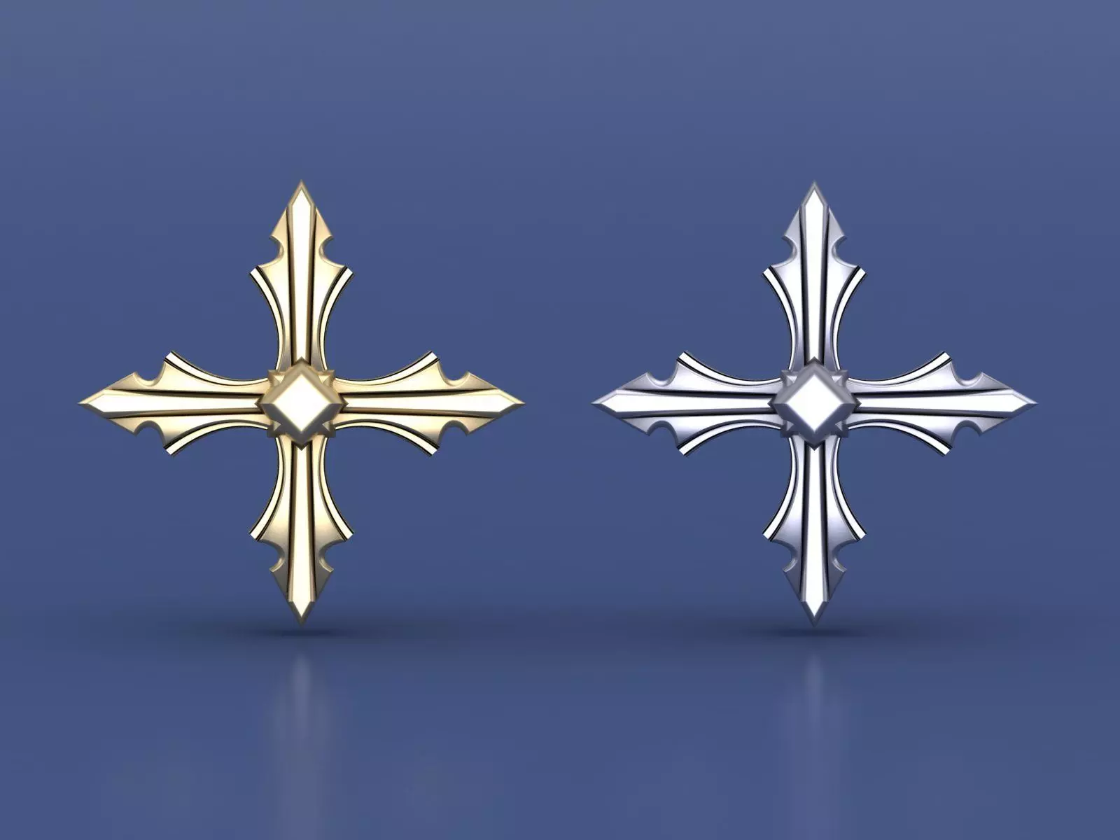 Sparkle 4 pointed Star Trident Art Model For Jewelry Part 3D print model